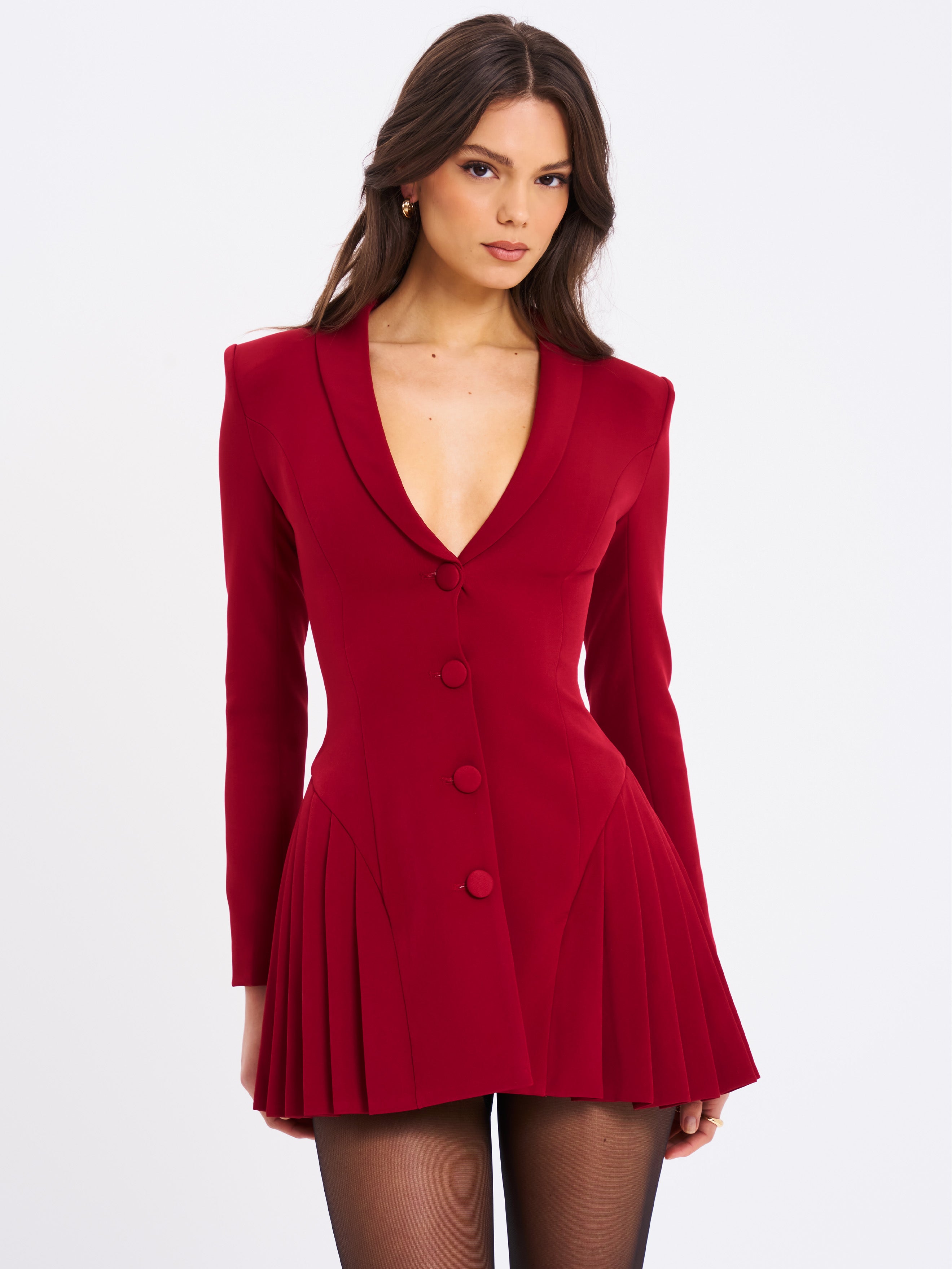 Blazer Dress with Pleated Detail