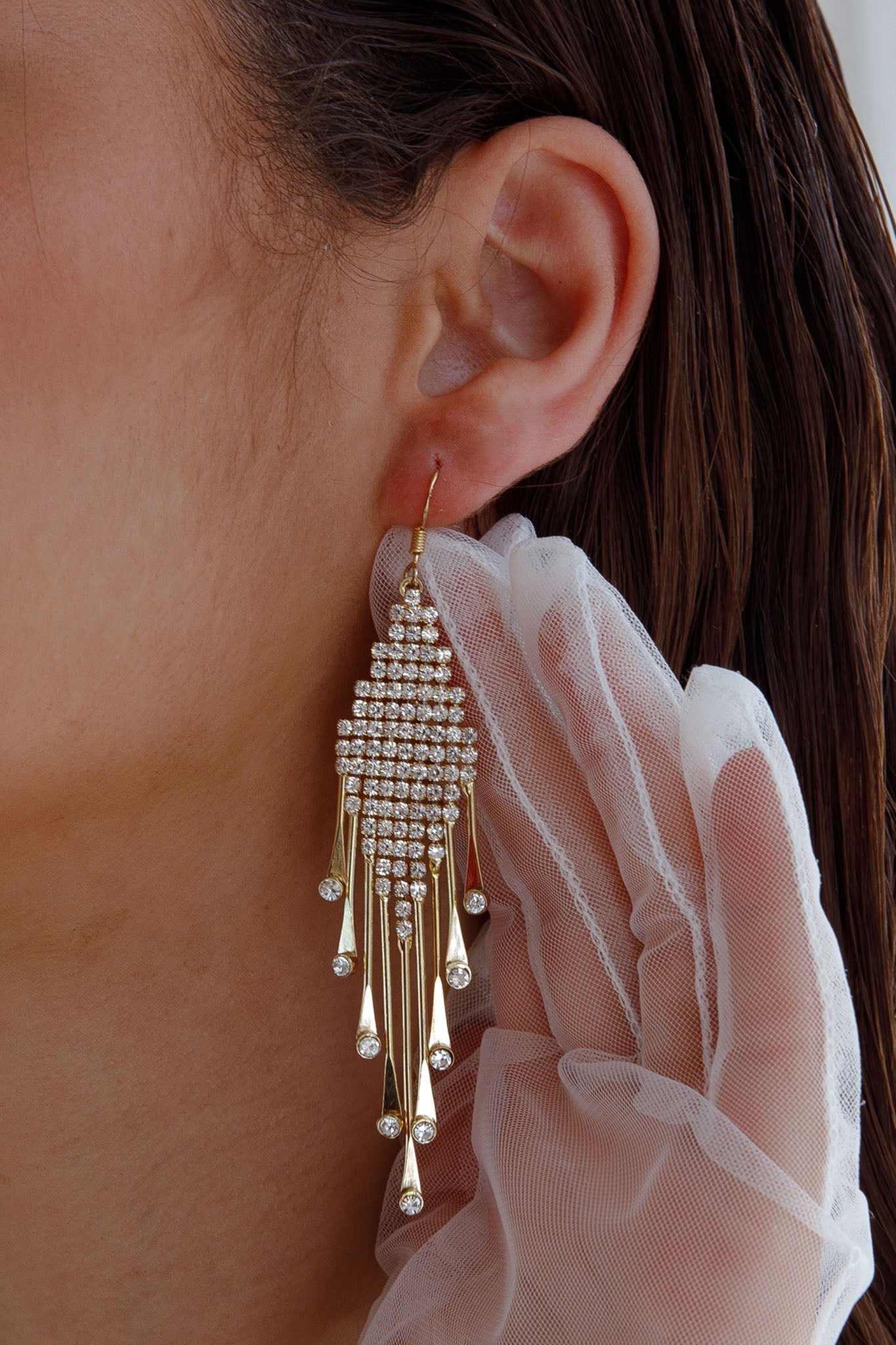 Fringe Earrings Alessandra Diamante Gold