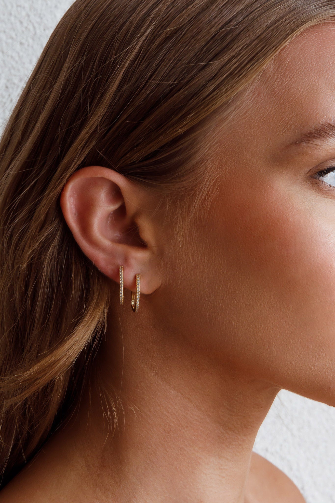 Ark Diamante Gold Hoop Earrings